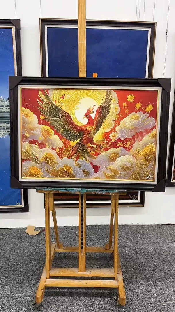 国画吴子逸-60x90-凤凰-带框-补书