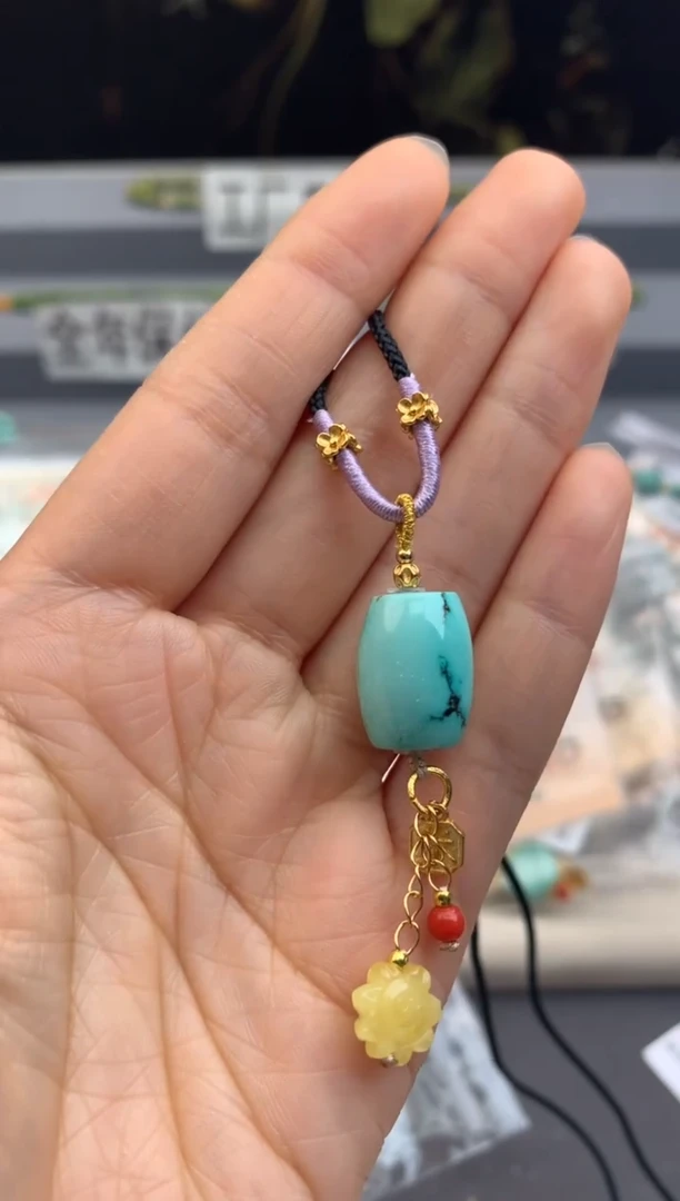 未镶嵌绿松石锁骨链茜.B143