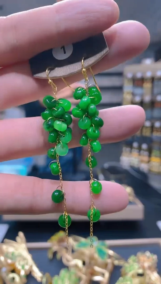 【闪购商品】翡翠耳饰合金81翡翠耳钩