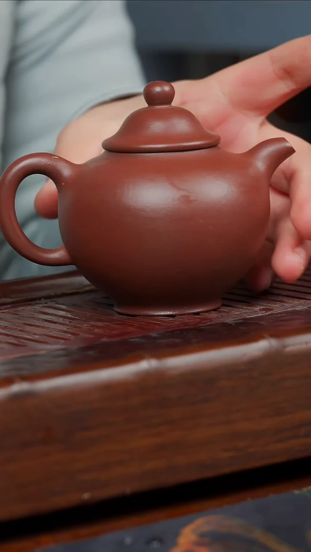 茶壶紫砂紫泥笠帽150cc