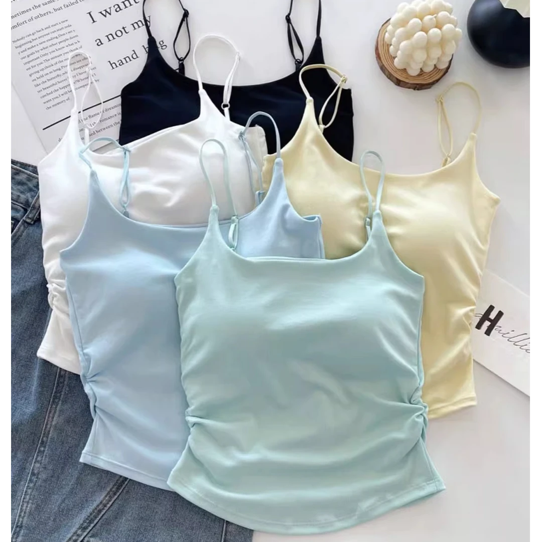 内搭女2025新款带胸垫打底衫女内搭无袖白色上衣小背心内搭夏