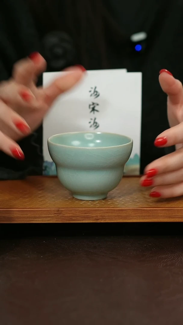 摆件陶原矿原釉汝宋汝瓷 葫芦杯