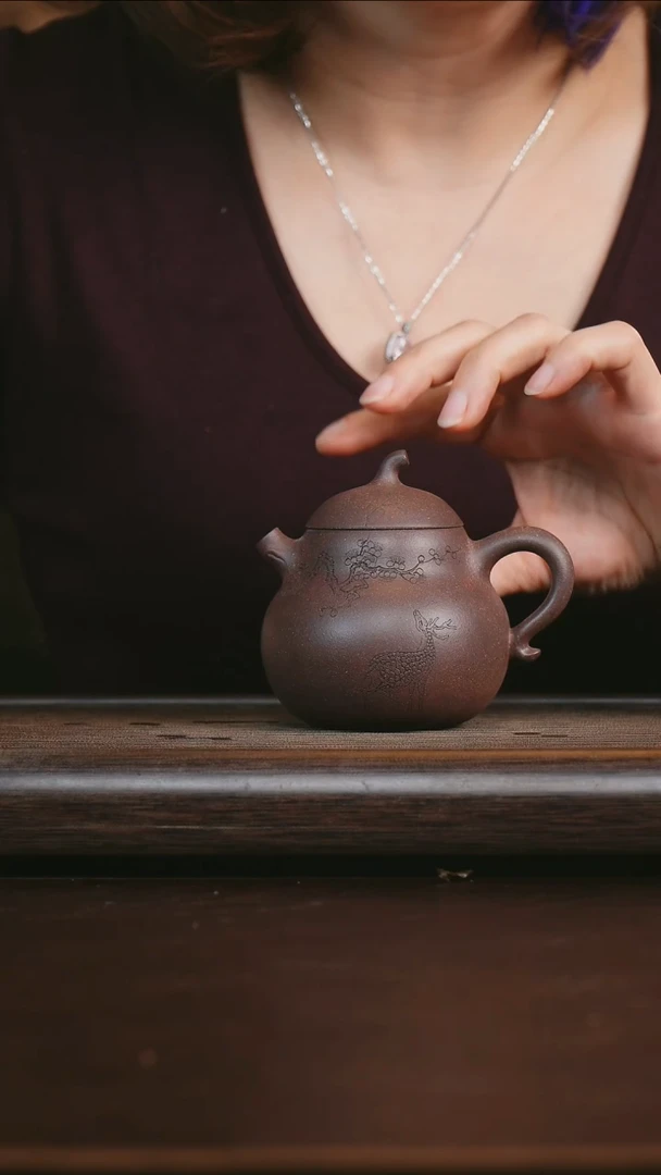 茶壶紫砂艺品紫砂 精选老紫泥 福禄180cc