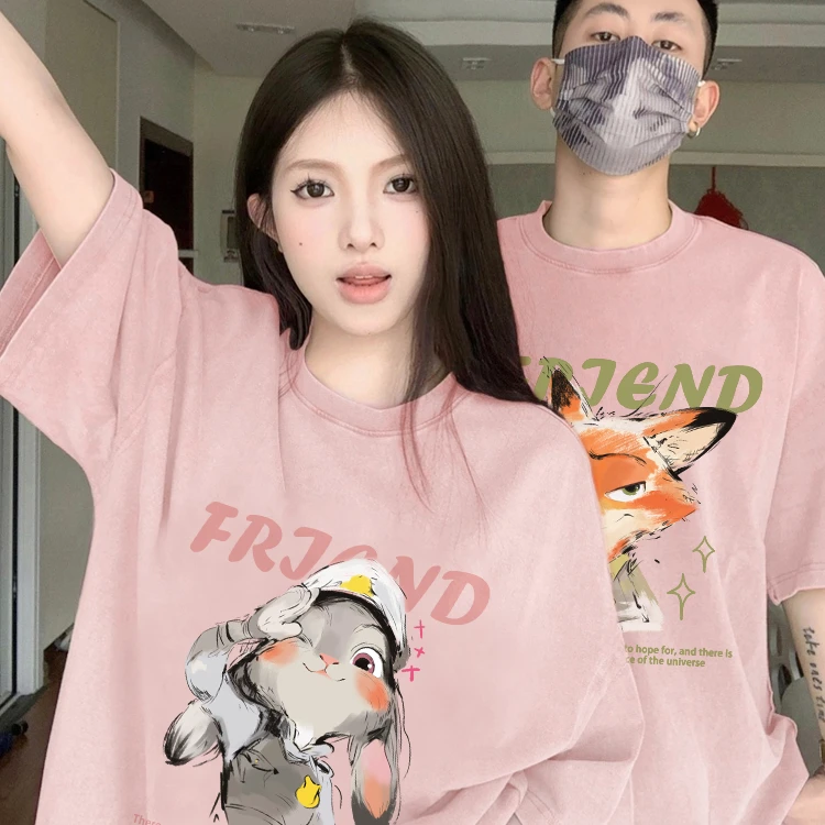 情侣装t恤夏季出行衣服一男一女小众炸街高级感网红洋气休闲短袖