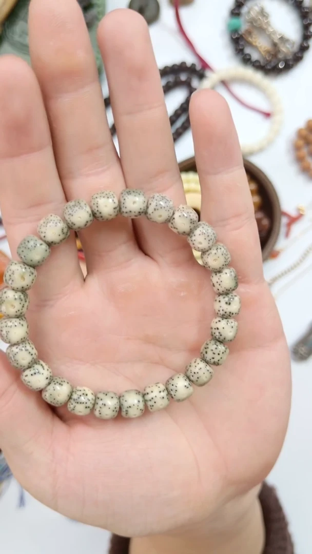 手串星月菩提青花瓷双留白同枝9*8mm