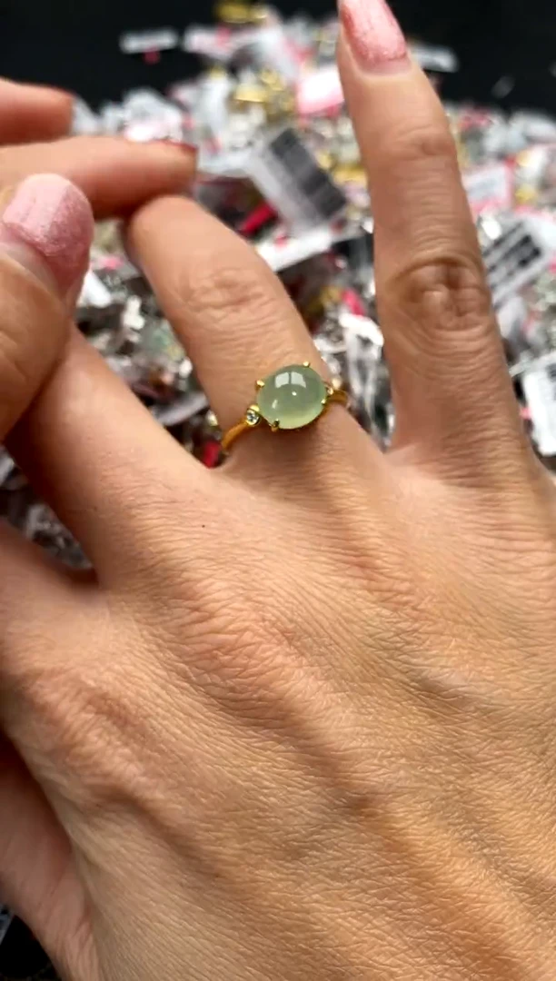 【闪购商品】翡翠戒指银S925镶嵌777777777   7