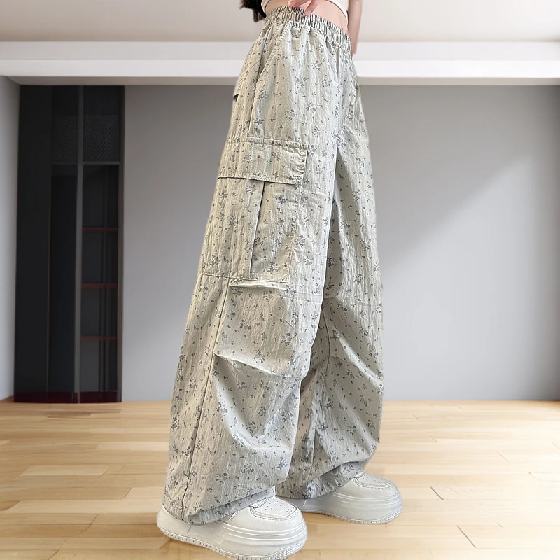 女童工装裤夏装2025新款儿童夏季薄款休闲运动裤大童防蚊裤长裤子