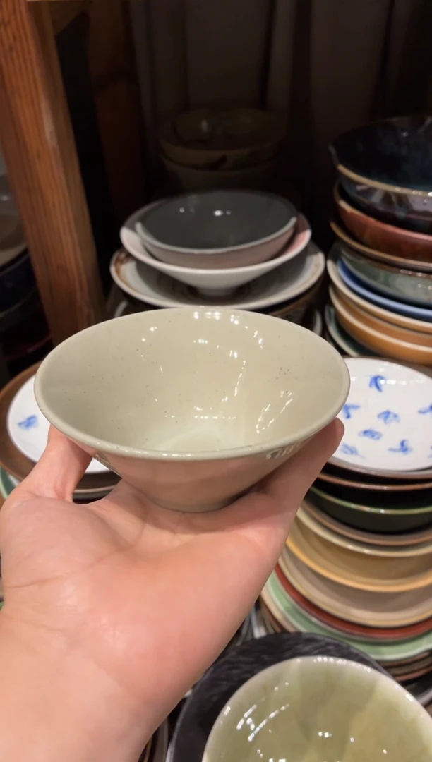 瓷片4.5寸灰色斗笠饭碗福利款