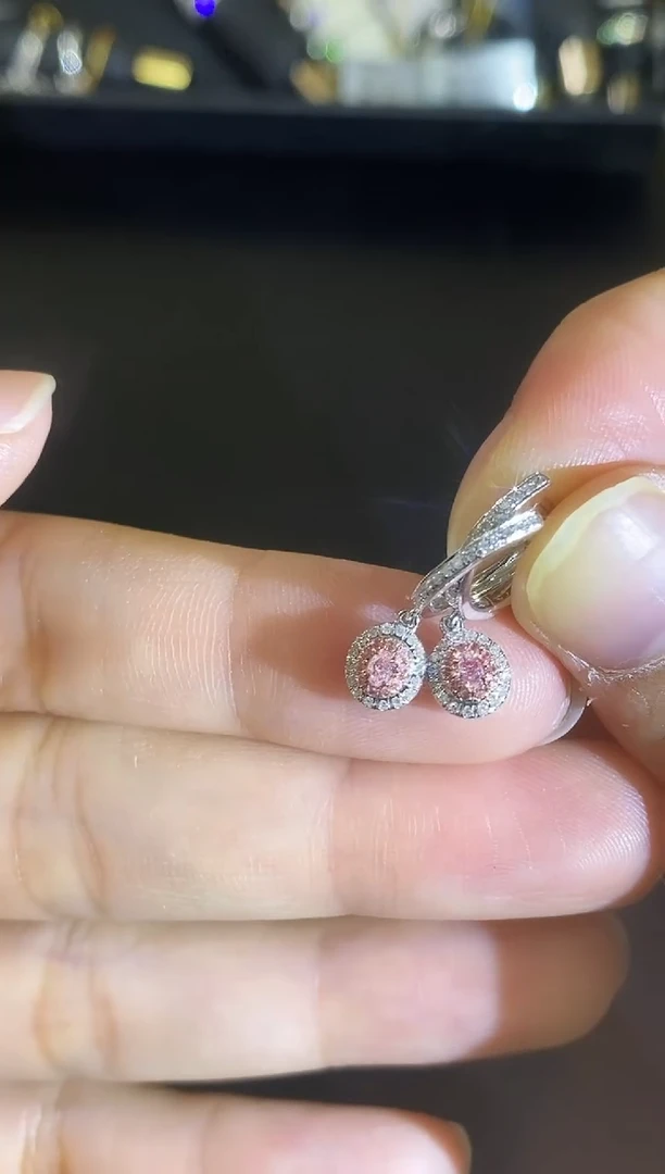 18K金镶嵌耳饰钻石223