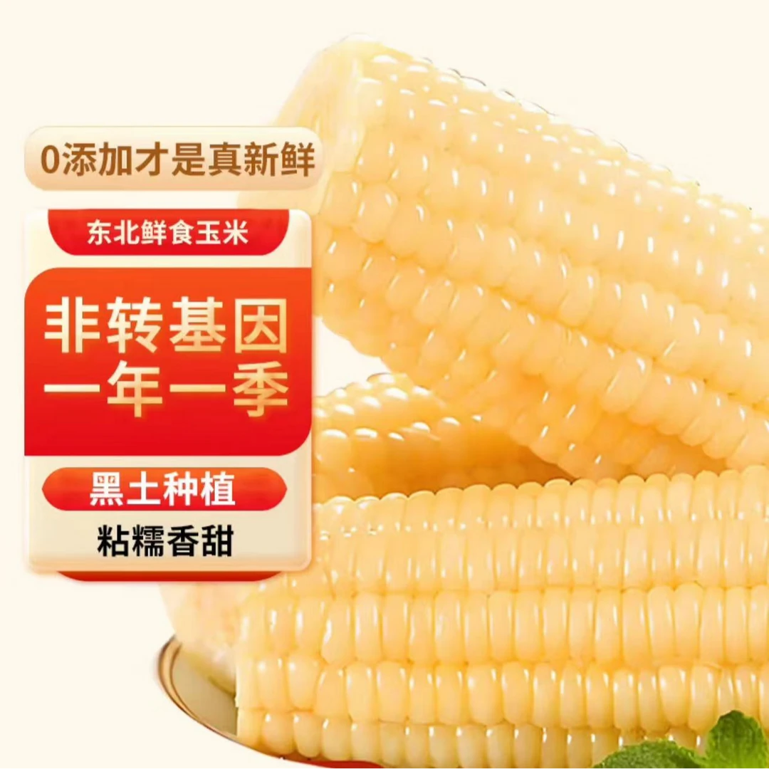 【试吃2根】金铝箔白糯玉米东北白糯8大根整箱6斤以上