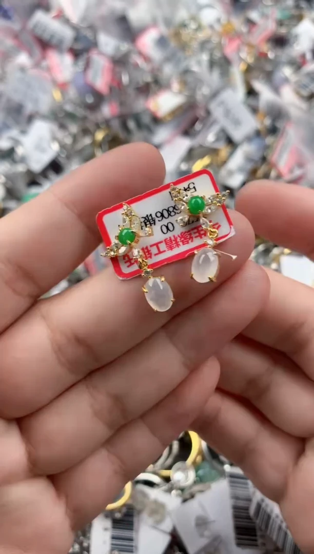 银S925镶嵌戒指翡翠333 9