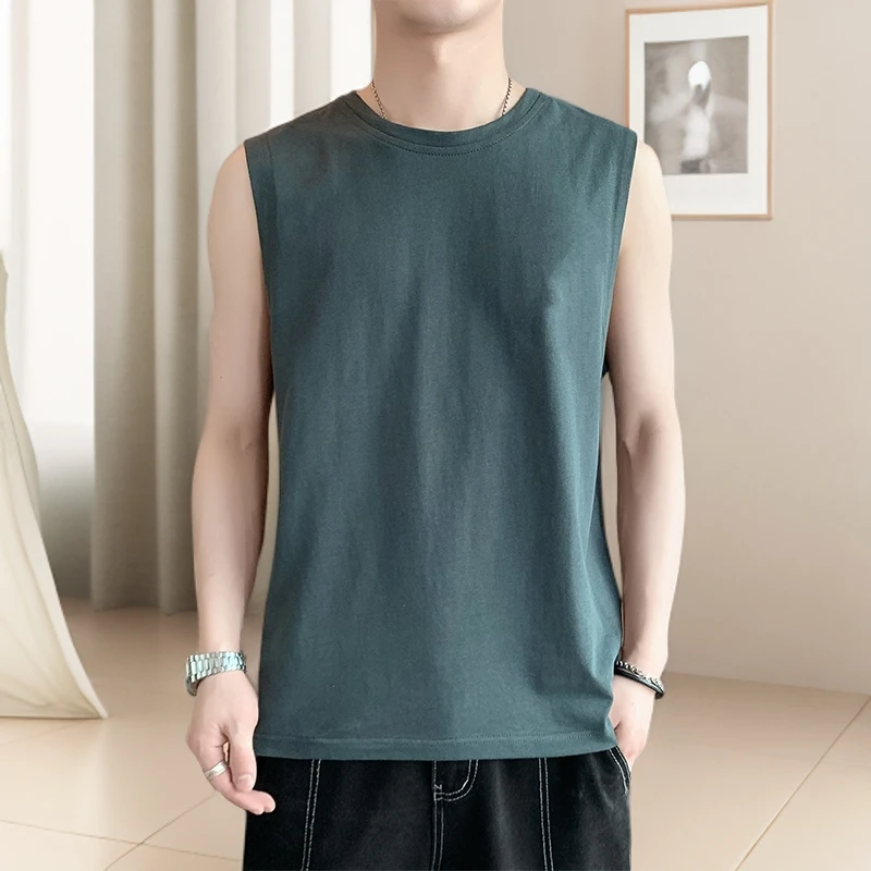 男士无袖T恤夏季新款圆领坎肩百搭速干背心运动健身宽松打底潮流