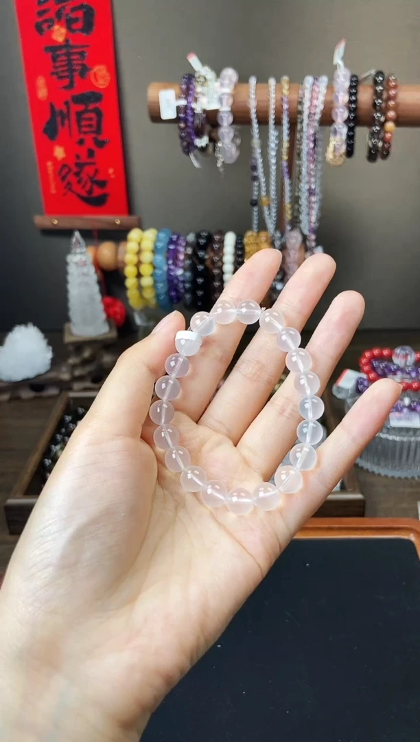 水晶手链未镶嵌9mm奶白晶