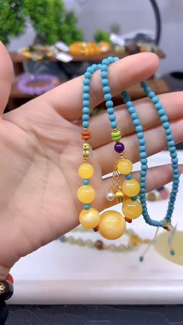 蜜蜡颈饰未镶嵌X665