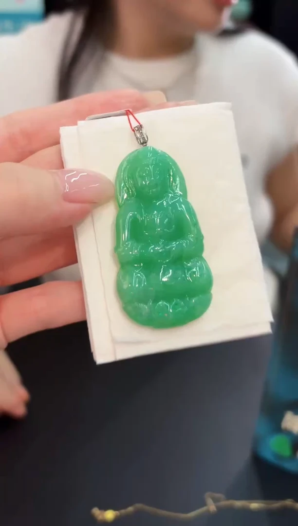 颈饰18K金镶嵌翡翠 缅料A货/支持复检/一件