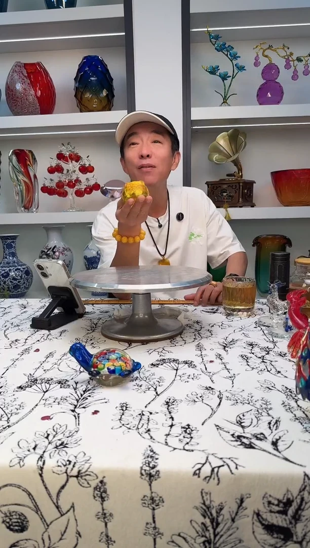琉璃花瓶花篮摆件