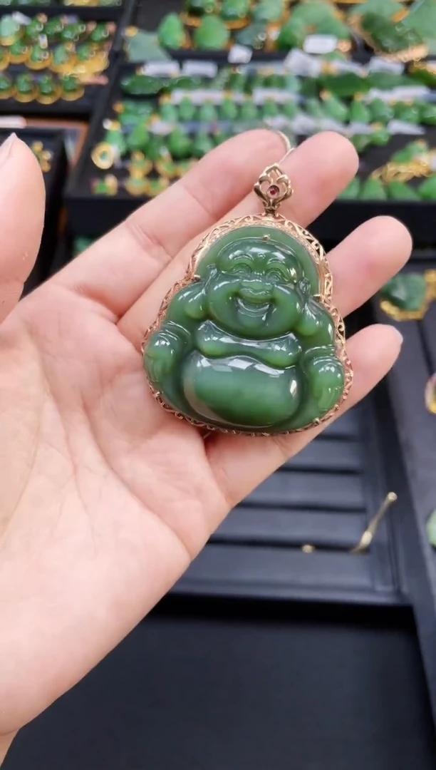 【闪购商品】和田玉吊坠18K金镶嵌 50MM 多样性发一