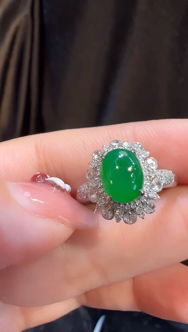 18K金镶嵌戒指翡翠AL6戒指