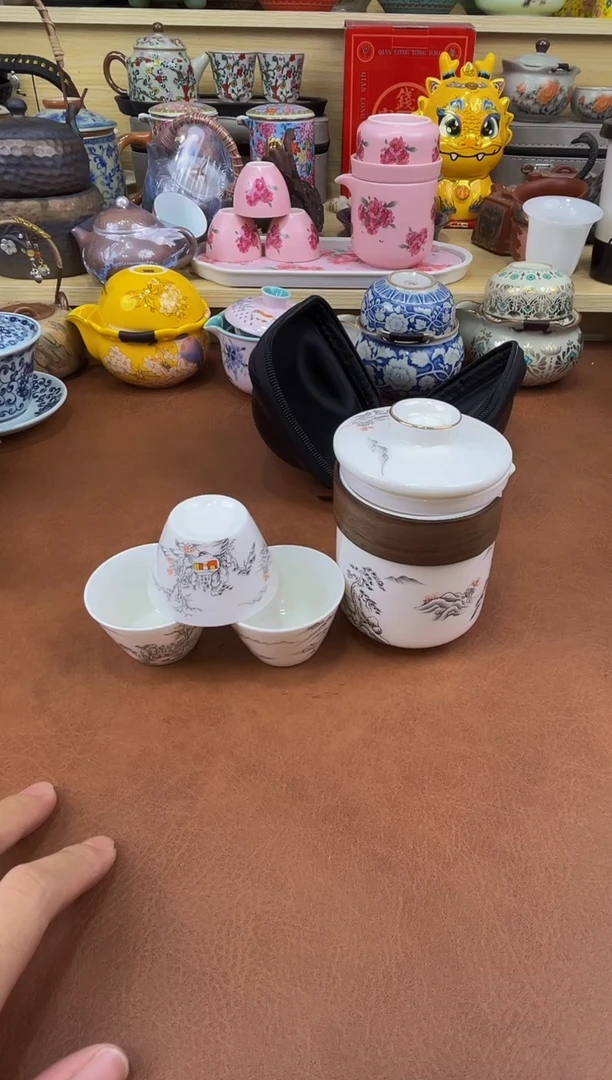 陶瓷茶具摆件旅行套组