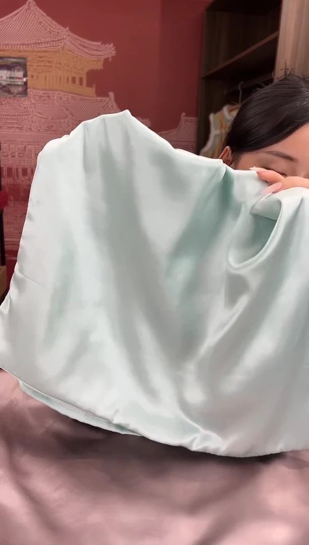 【闪购商品】刺绣薄荷绿 一对100桑蚕丝枕套