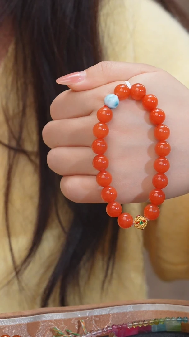 【闪购商品】南红玛瑙手串18K金镶嵌多样性发 卡9@@W96120