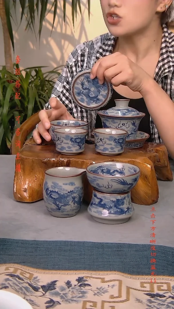 简装家用款7件套 老陶泥开片纹陶瓷茶具