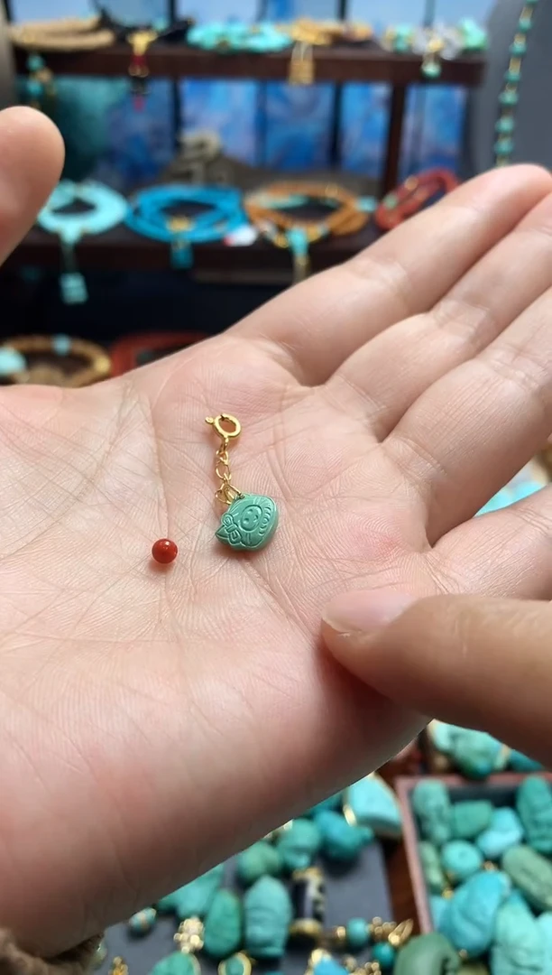 足银镶嵌南红玛瑙挂件挂件