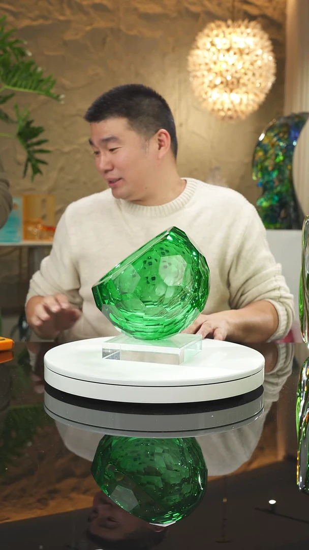 【闪购商品】摆件福利绿色切面果碗