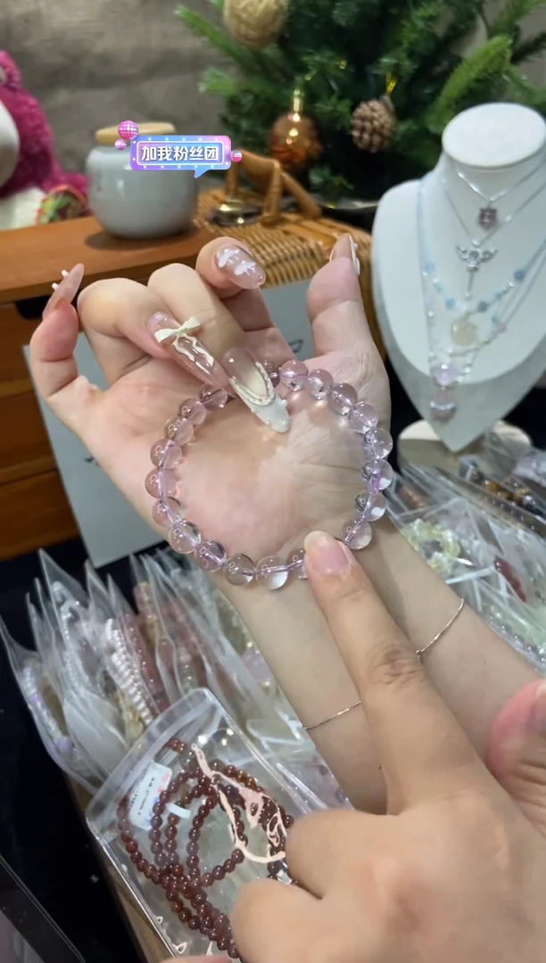 水晶手串未镶嵌孤品捡漏均匀瑕疵介意勿拍
