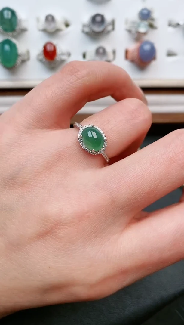 【闪购商品】翡翠戒指银S925镶嵌....