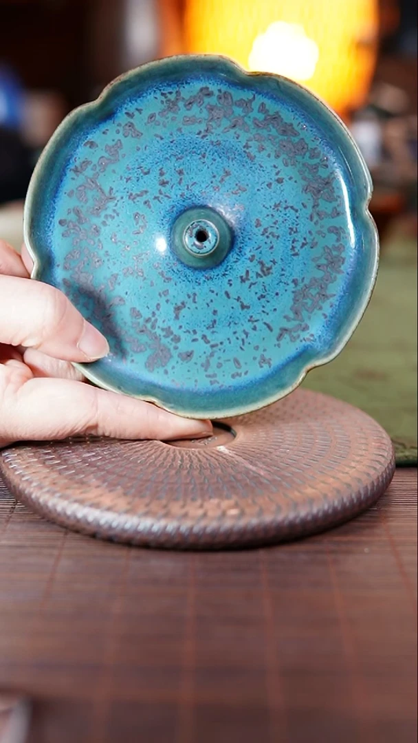 553 花口 重斑 香插 钧瓷