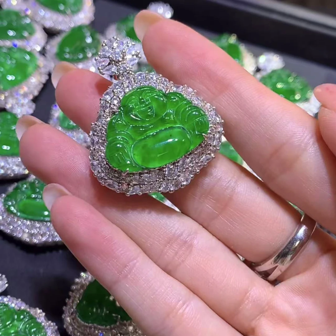 【逍遥】天然A货翡翠大佛公吊坠*CXY/00002/多样性发/1件