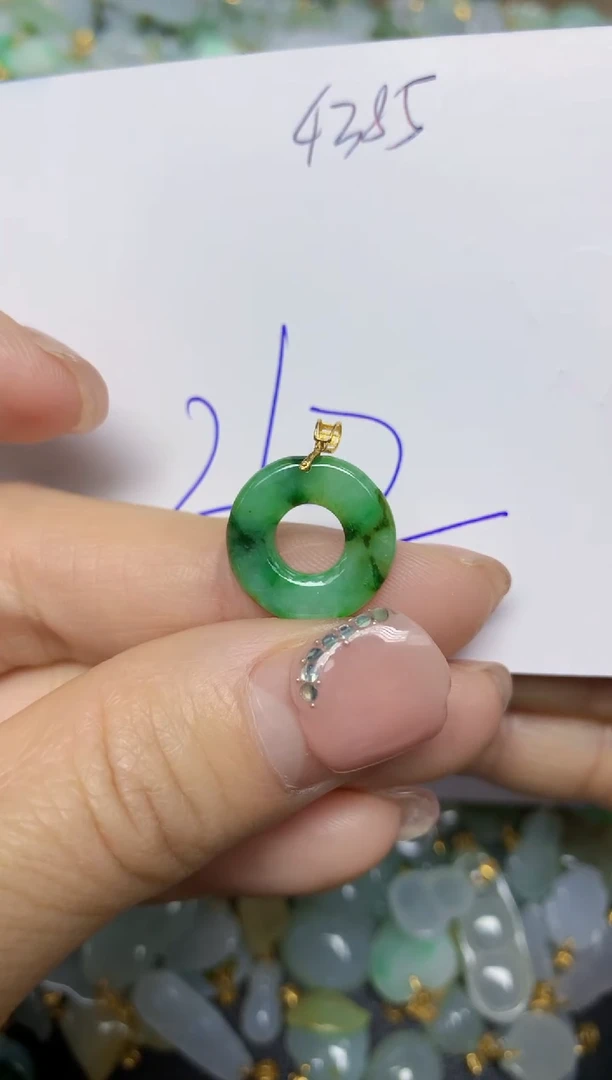 【闪购商品】翡翠挂件18K金镶嵌 天然翡翠A货·1