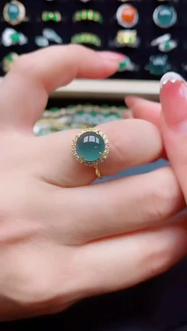 【闪购商品】翡翠戒指银S925镶嵌12121