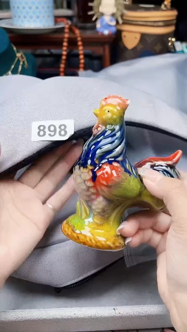 瓷片陶茶666文玩周边多人898鸟家灰色双肩包