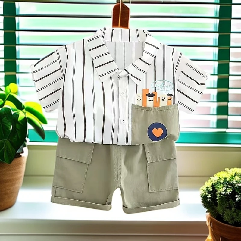 【甜鑫童装】【白色爱心衬衫套装】