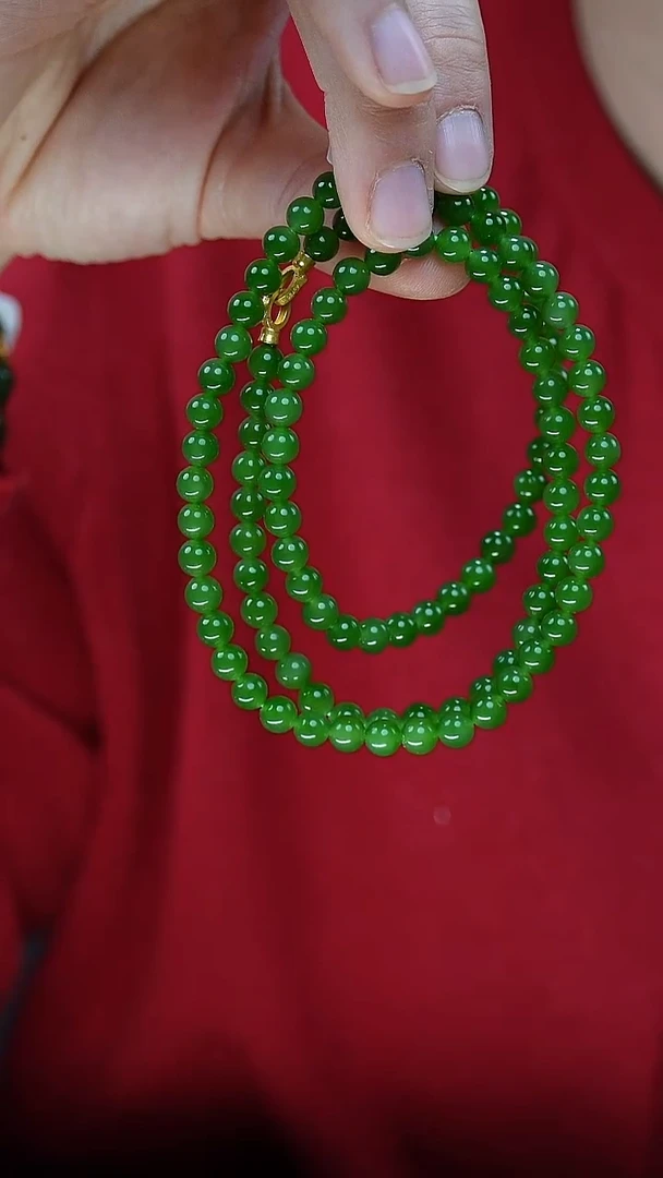 项链18K金镶嵌和田玉（碧玉）5