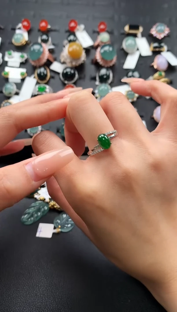 【闪购商品】翡翠戒指银S925镶嵌45765865986986