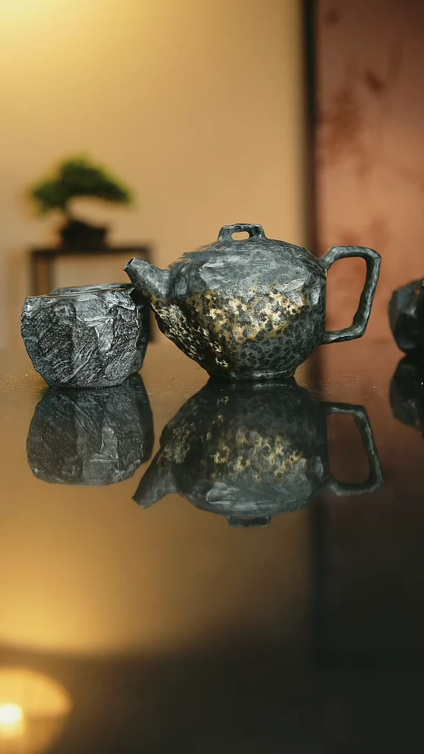 春*冰碛岩手工雕刻茶器