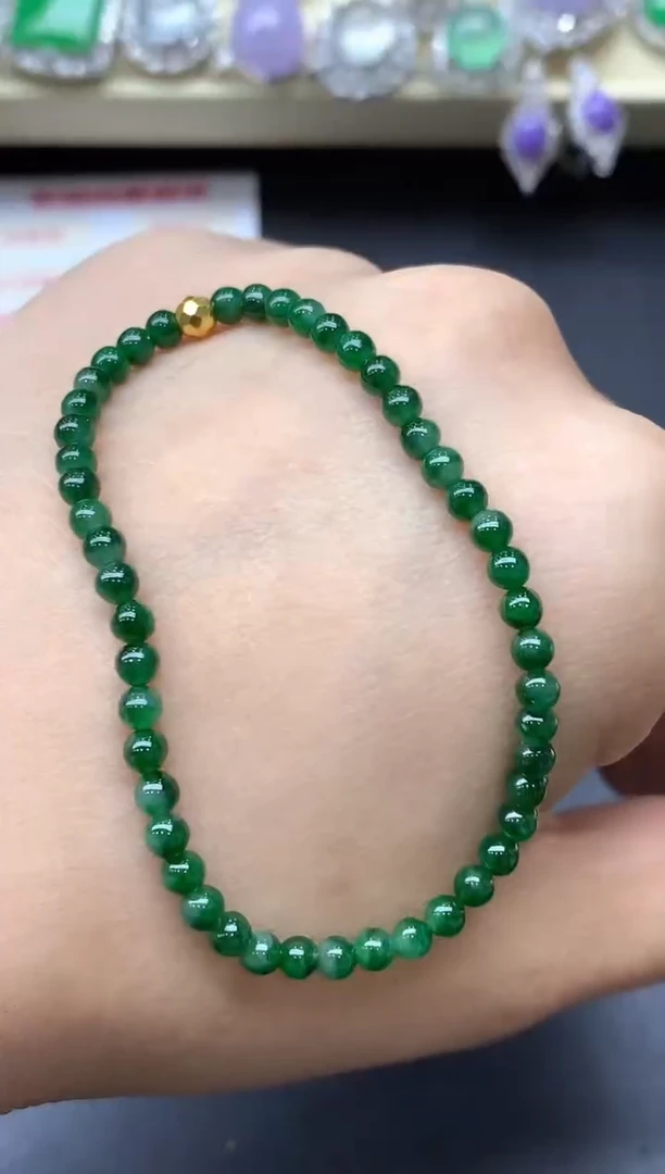 足金镶嵌手链翡翠426-中国好珍宝