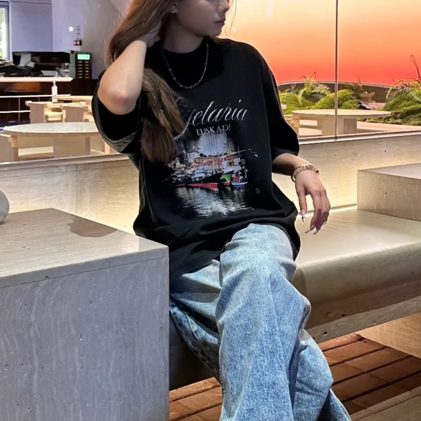 KAHOO BA做旧康丽数码印花短袖T恤男女同款【BJA88623】