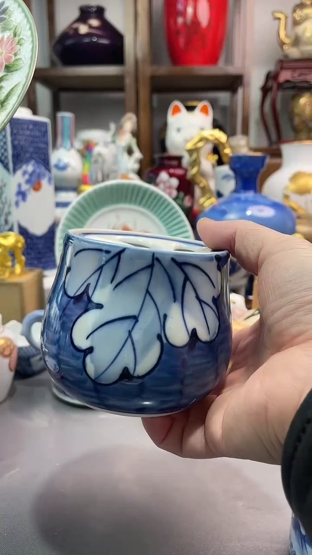 瓷片青花建水一一一