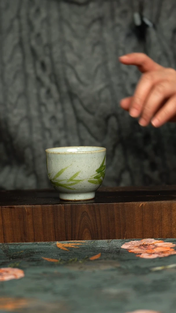 杯釉下彩手工手绘同款陶器