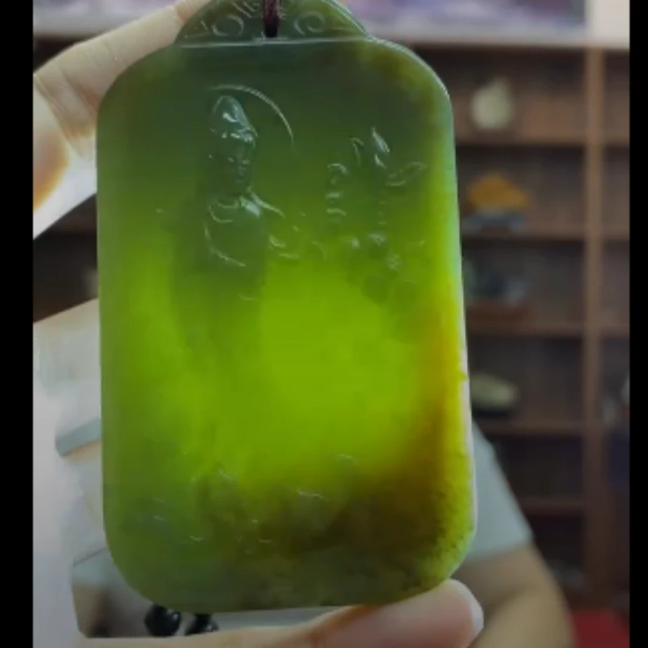 河磨玉观音吊坠-