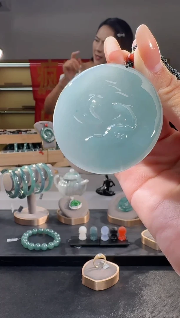 吊坠(不含链)未镶嵌翡翠乾坤鱼纯天然A货翡翠（多样性发其一）