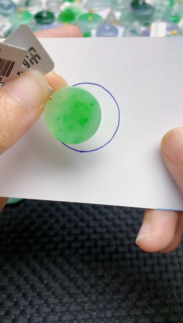 翡翠18K金镶嵌颈饰天然缅甸A货翡翠百元以上9元证书费自理