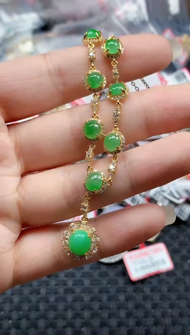 银S925镶嵌戒指翡翠天然A货缅甸翡翠