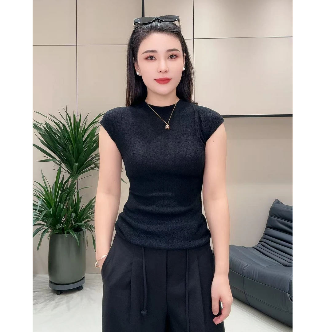 【秋季新款】简约知性半高领绵羊毛无袖衫550