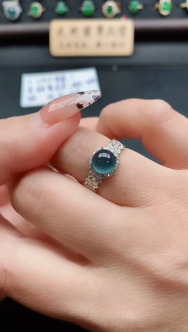 银S925镶嵌戒指翡翠21