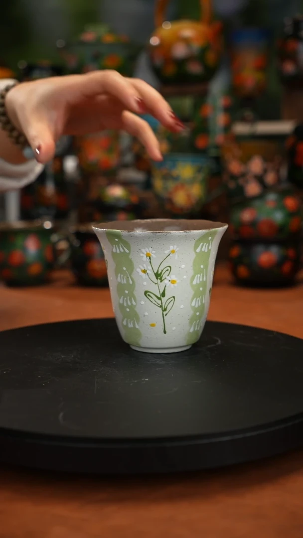 紫砂岩泥油画釉下彩手绘